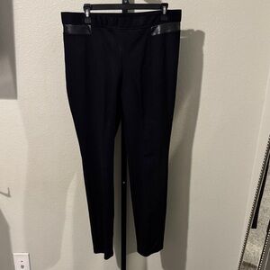 Alfani Black Pants with Leather Details